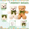 9 Pieces Cute Bear Stuffed Animals 10 Inch Soft Plush Stuffed Bears Toy Valentine's Day Gift Bulk with Bow Tie Kids Boys Girls Graduation Baby Shower Birthday Party Gift(Dark Brown, Golden, White)