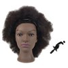 Mannequin Head African with 100% Human Hair Cosmetology Afro Hair Manikin Head for Practice Styling Braiding with Free Clamp (BZT)
