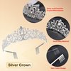 Dicodoum Silver Tiaras and Crowns for Women Girls, Crystal Birthday Queen Crowns with Comb Rhinestone Princess Tiara Hair Accessories Wedding Crown for Brides