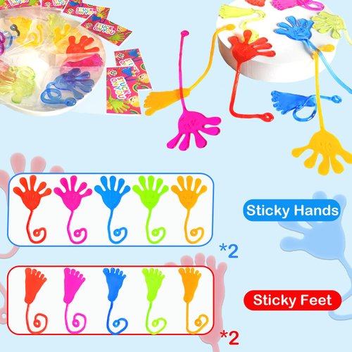 Sticky Hands & Feet Party Favors Supplies for Kids (20 PCS), Christmas Birthday Pinata Goodie Bag Stocking Stuffers Fillers for Toddlers, Classroom Students Treats Prizes Toys Gifts for Boys Girls