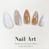 Press on Nails Medium Almond Fake Nails White False Nails with Design Glitter Swirl Glossy Glue on Nails Full Cover Acrylic Nails Shiny Stick on Nails Artificial Nails for Women Manicure 24pcs