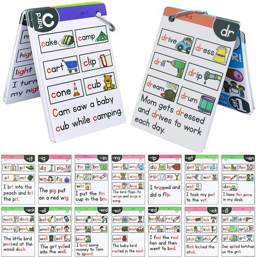 Phonics Flash Cards, 67 Pcs Sight Words Flash Cards Kindergarten, Phonics Games for Kids Age 4-8, Learn to Read in 15 Phonic Stages, Educational Learning Activities for PreK 1st 2nd 3rd Grade