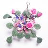 Zerodis Mini Flower Pot, 1:12 Doll House Mini Clay Flower Plant Pot Flower Arrangement Model of Rose Hanging Pot for Children