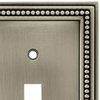 Brainerd 64905 Beaded Single Toggle Switch Wall Plate / Switch Plate / Cover, Brushed Satin Pewter