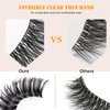 Long Full Fluffy Wispy Lashes Pack Lightweight Volume Clear Band Soft 3D Mink False Eyelashes 8 Pairs Reuseable Natural Look