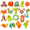 Ganowo 18 Pack Fidget Snake Cube Mini Twist PuzzleToys for Kids Teens Stocking Stuffer, Birthday Party Favors, Goodie Bags Fillers (Yellow)