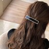 Lemeilleur 4 PCS Elegant Hair Clips Resin Hair Barrettes Sparkly Black & White with Metal Snap Hairpins for Women