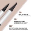 2PCS Waterproof 3D Eyebrow Pen, Dual-Ended Microblading Tattoo Pencil with 4 Fork Tip, Long-Lasting Eyebrow Tint for Natural-Looking Brows (2pcs-05 Black)