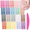 SILPECWEE 20 Sheets Light Color Nail Wraps for Toes Self Adhesive Toenail Polish Strips Gel Nail Strips Stick on Nail Polish Stickers Toenails Stickers Decals Nail Art Design with Nail File