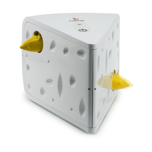 PetSafe Cheese - Interactive, Electronic Cat Toy - Peek-A-Boo Mouse Hunt Game - Hide and Seek for Bored and Anxious Cats - Kitten Teaser Toy - Automated Cat Toy for Cat Enrichment and Exercise