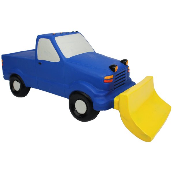 Multipet Latex Plow Truck Squeaking Dog Toy, 8.5 Inches
