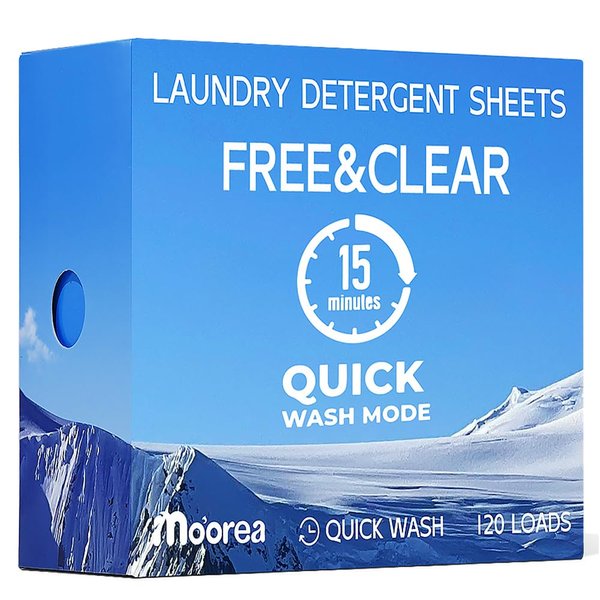 Laundry Detergent Sheets,Hypoallergenic Eco-Friendly Laundry Soap,Free Clear for Sensitive Skin,Recyclable Packaging,Stain Fighting Washing Sheets Detergent.120 Loads