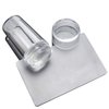 2.8CM Head Clear Jelly Silicone Nail Art Stamper Scraper with Cap Transparent Stamping Polish Transfer Templates Tools Manicure,Clear Silicone French Tip Nail Stamp