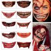 Halloween Tattoo Stickers, Halloween Prank Makeup Temporary Tattoo Halloween Clown Horror Mouth Face Tattoo Sticker Decals Prank Props for Halloween Cosplay Party DIY Decorations 10Pcs