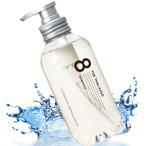 8 THE THALASSO Moist Series: Normal to Dry Hair Shampoo, with High Thalasso Stem Cells, Deep Sea Water & Marine Collagen, Clarifying & Moisturizing, Chemical-Free, 475mL /16.06 fl oz