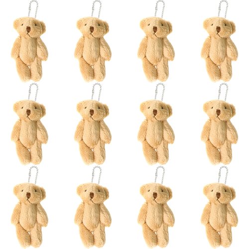 12Pcs Stuffed Plush Mini Teddy Bears, 6cm Joint Stuffed Small Teddy Bears Tiny Bear Stuffed Animal Bulk for Cake Decorations Party Favors Supplies Bag DIY Accessory Christmas Stocking …