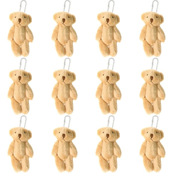 12Pcs Stuffed Plush Mini Teddy Bears, 6cm Joint Stuffed Small Teddy Bears Tiny Bear Stuffed Animal Bulk for Cake Decorations Party Favors Supplies Bag DIY Accessory Christmas Stocking …