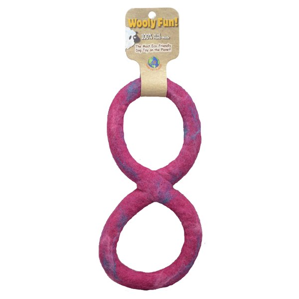 One Pet Planet Wool Dog Toy, 11-Inch, Magenta