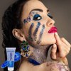 MEICOLY Blue Face Body Glitter,Halloween Face Glitter Gel,Festival Rave Accessories,Patriotic Veterans Day Independence Day 4th of July Pride Face Paint Makeup,Sparkling Mermaid Body Glitter for Women