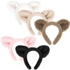 Ondder 5 Pack Bear Ears Skincare Headband for Washing Face Fuzzy Makeup Headband Cute Fur Spa Face Wash Make Up Headband Head Bands for Women’s Hair Spa Party Hair Accessories for Women Girls