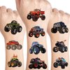 UVUXO Monster Truck Temporary Tattoo for kids - 10 Sheets Cars Tattoos Temporary for Boys Monster Truck Birthday Party Supplies for Kids
