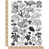 Turtles and Tortoises Temporary Tattoo Water Resistant Fake Body Art Set Collection - Black (One Sheet)