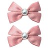 Pearl Hair Bows Clip for Girls, Beleki 2PCS Grosgrain Ribbon Hair Bows Boutique Hair Clips Full Lined Alligator Clips Pink Hair Accessories for Girls Teens Toddlers Kids