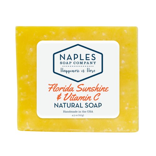 Naples Soap Company Natural Shea Butter and Olive Oil Soap Bar – Antioxidant-Rich, Naturally Moisturizes for Smooth, Supple Skin – No Harmful Ingredients – Florida Sunshine & Vitamin C, 4.5 oz