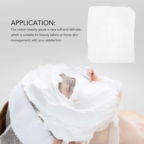 100pcs Gauze Facial Mask, Soft Cotton Spa Gauze Face Masks, Pre Cut Disposable Face Mask for Beauty Salons and Spas
