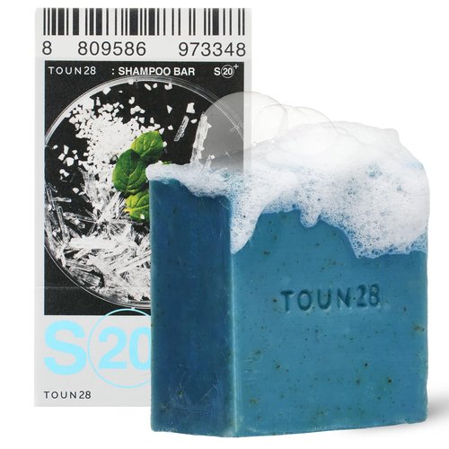 TOUN28 Anti-dandruff Natural Organic Vegan Cooling Biotin Shampoo Bar w/Centella Asiatica, Sea Salt & Menthol for Oily Scalp & Damaged Hair, Paraben Sulfate Silicone Free Bar Soap Korean Haircare