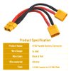 WMYCONGCONG 2 PCS XT60 Parallel Battery Connector Cable Dual Extension Y Splitter 1 Female to 2 Male for DJI Phantom RC Plane