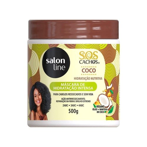 Salon Line - Linha SOS Cachos (Oleo de Coco) - Mascara de Hidratacao Intensa 500 Gr - (SOS Curls ...