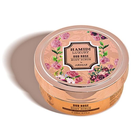 Hamidi Luxury Oud Rose Body Scrub For Women 250ML (8.4 OZ) Exfoliating Body Scrub For Soft And Sm...