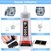 B7000 Glue for Rhinestones Crafts, 3PCS 50ML 1.68fl.oz Clear B-7000 Super Jewelry Glue Transparent Industrial Adhesive for Fabric Phone Repair Jewelery Making Crystal Gem Tac Nail Art Stone Glass