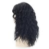 SEVENCOLORS Long Black Curly Wigs for Women Natural Wavy Black Wig with Bangs Costume Cosplay Party Synthetic Hair Wigs