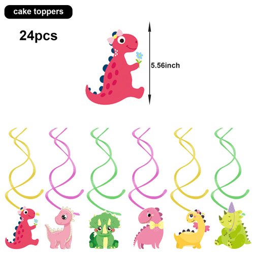 24PCS Cartoon dragon Decorations Hanging Swirls Party Supplies Party Foil Ceiling Wall Decor for Baby Shower Birthday Party Favors