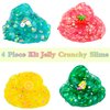 Slime Kit - 4 Pack Jelly Cube Clear Crunchy Slime,with Cherry,Lemon,Mermaid,Rainbow Slimes Charms,Preppy and Aesthetic Stuff,Cute Stress Toys and Cool Birthday Gifts for Girls and Boys