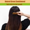 Moreinday Wooden Comb, Green Sandalwood Comb for Women Men, Wood Wide Tooth Comb, Wood Hair Comb, Hair Growth, Massage Scalp, Natural Material, Portable, 3.7x2 Inch