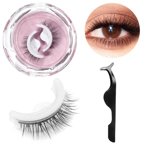 Bellelfin Self Adhesive False Eyelashes Reusable Fluffy Eyelashes Natural Look No Glue Self Adhesive Fake Eye Lashes Pack for Women Girls DIY Eyelash Extensions#01