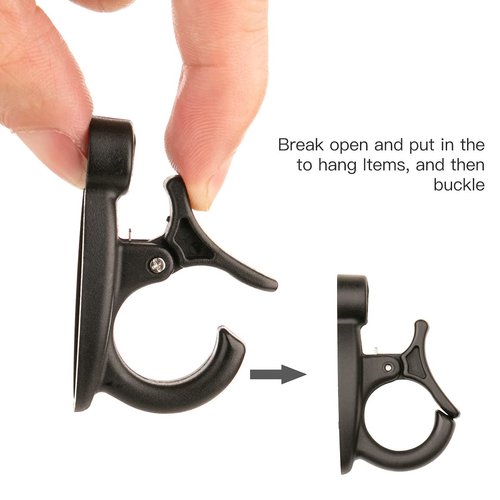 Elrswy Light Hanger Hooks,String Light Hooks,Screw-in Hooks for Hanging String Lights and Wire,Plants,Wind Chimes,Plastic,Black,20 Pack