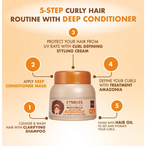 ETNIKER Deep Conditioning Mask for Afro-Curly, Wavy hair | Detangle, Soften & Moisturize | Coconut Oil, Shea Butter, Monoi Oil | Free from Salt, Sulfates, Parabens by Lmar | 10.5oz"