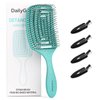 Daily Gard Detangling Brush, Dry and Wet Vented Detangler Hair Brush for Women and Men, Professional Paddle Curved Styling Hairbrush for Straight/Curly/Thick/Long/Wavy/Damaged Hair, Green