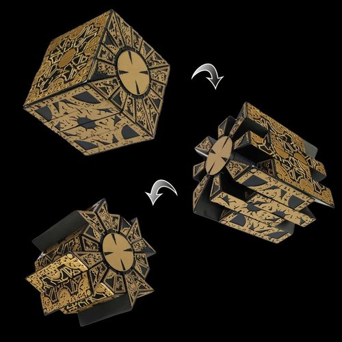 Detachable Hellraiser Puzzle Box, Cenobites Pinhead Halloween Cosplay Prop (Resin Model)