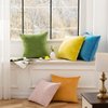 Phantoscope Pack of 2 Velvet Decorative Throw Decorative Pillow Cover Soft Solid Square Cushion Case for Couch Green 18 x 18 inches 45 x 45 cm
