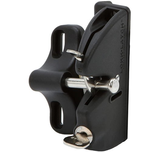 National Hardware V6201 LTCH BLK N346-201 4-9/16" LokkLatch Automatic Keyed Gate Lock Latch in Black