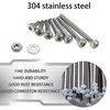 HanTof 410Pcs Tiny Hex Socket Head Cap Screws Bolts, 304 Stainless Steel M2 x 4/6/8/10/12/16/20mm, Micro Allen Head Machine Screws, Nuts and Washers Kit with Hex Wrench, Fully Threaded Pitch: 0.4mm