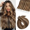 Benehair Remy Tape in Hair Extensions Human Hair Medium Brown&Dark Blonde Seamless Skin Weft Tape in Real Human Hair Extensions Straight Hair 18 Inch 50g #4P27 20 pcs