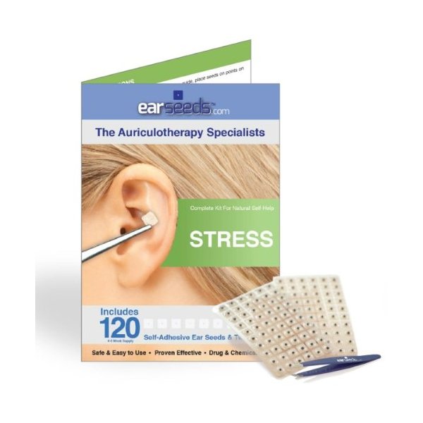 Stress Ear Seed Kit- 120 Ear Seeds, Stainless Steel Tweezer