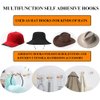 FOTYRIG Adhesive Hat Hooks for Wall Hat Hanger Wall Rack Mounted Coat Hanging Wooden Bathroom Hooks Stick On Door Closet Cabinet Wardrobe Entryway Waterproof OilProof-8 Packs