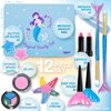 TOYLI Mermaid Makeup Kit for Kids, 13-Piece Kids Make Up Kit for Girls, All Skin Tones, Kid-Friendly, Eyeshadow, Lip Gloss, Pretend, Gift, make up kits for girls ages 6-12, kids play makeup set for gi